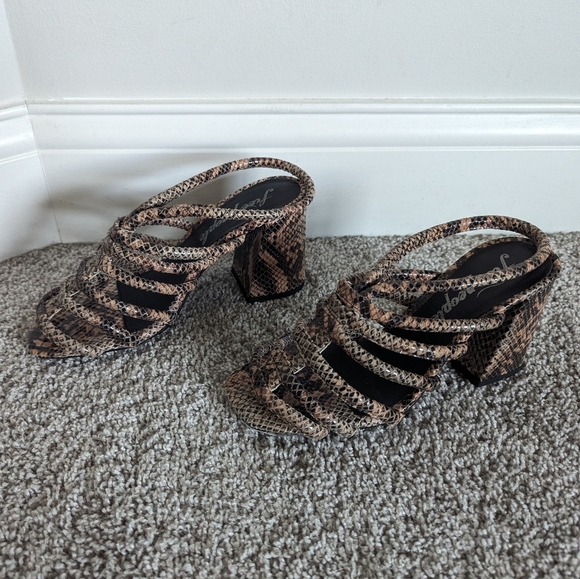 Free People Colette Cinched Heel Sandal - Python sz 6 NWT - Picture 4 of 7